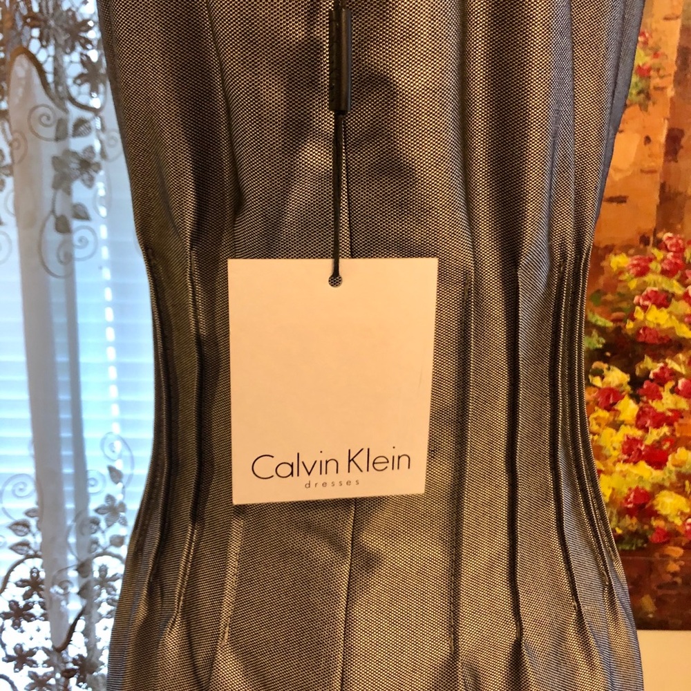 ✅🆕Calvin Klein🤎  gray satin dress - Picture 5 of 8